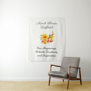March Birth Month Flower Daffodil Birth Gift     Tapestry