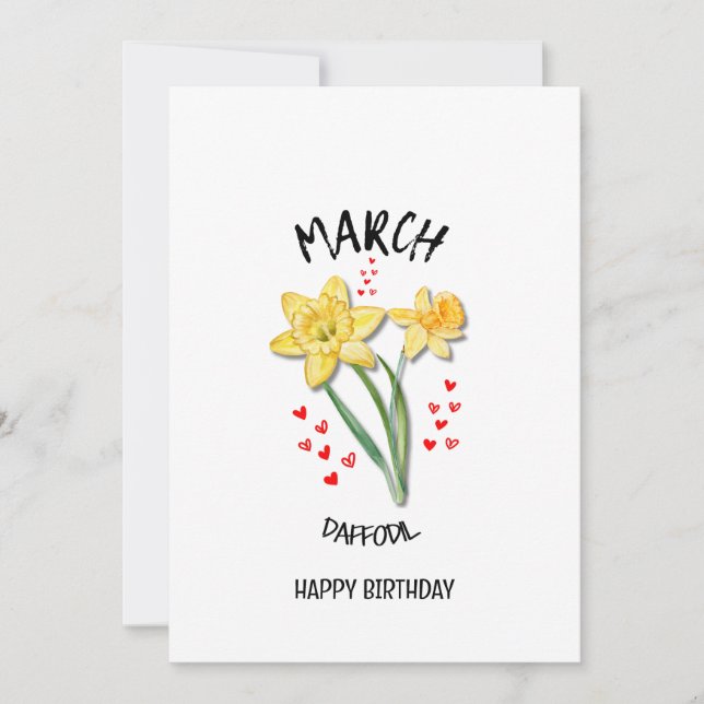 MARCH Birth Month Flower DAFFODIL Birthday Card (Front)