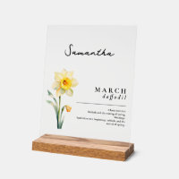March Birth Month Flower Daffodil Personalized
