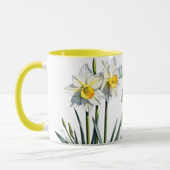 March Birth Month Flower Daffodils. Mother’s Day  Mug (Left)