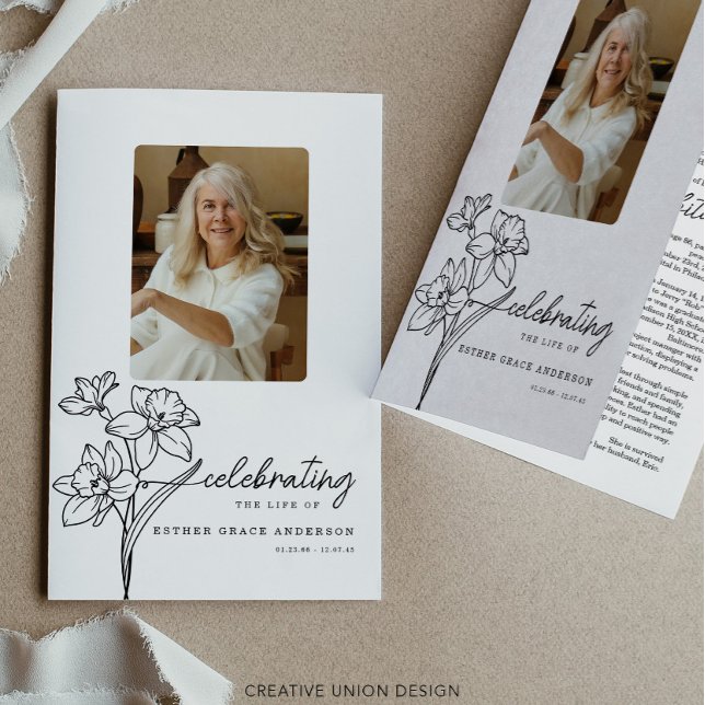 March Birth Month Flower Funeral Program Flyer (Creator Uploaded)