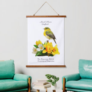 March Birth Month Flower Vibrant Birthday Gift Hanging Tapestry