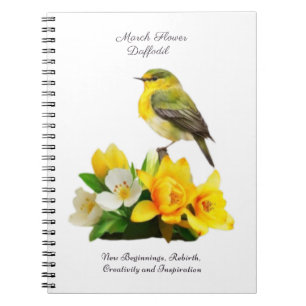 March Birth Month Flower Vibrant Birthday Gift Notebook
