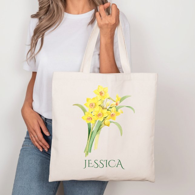 March Birth Month Flower Yellow Daffodil Tote Bag (Creator Uploaded)