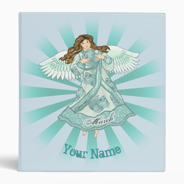 March Birthday Angel Birthday custom Binder (Front)