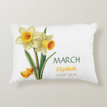 March Birthday Daffodil Birth Flower Personalized 