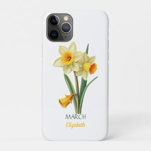 March Birthday Daffodil Birth Flower Personalized  iPhone 11 Pro Case