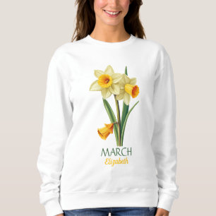 March Birthday Daffodil Birth Flower Personalized Sweatshirt