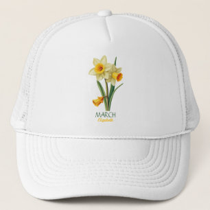 March Birthday Daffodil Birth Flower Personalized  Trucker Hat