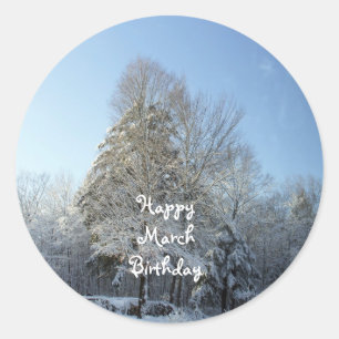 March Birthday For All Classic Round Sticker