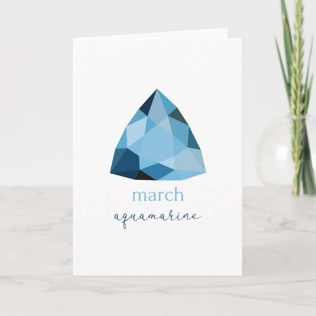 March Birthstone Aquamarine Card (Front)