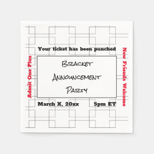 March Bracket Basketball Announcement Party Napkin