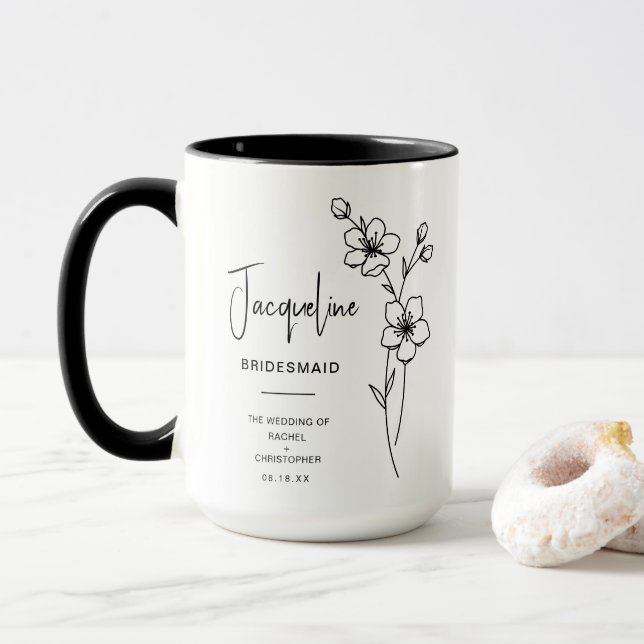 March Bridesmaid | Cherry Blossom Birth Flower Mug (With Donut)