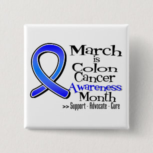 March Colon Cancer Awareness Month 2 Inch Square Button