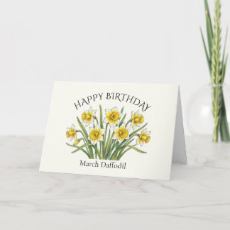 March Daffodil Birthday Card