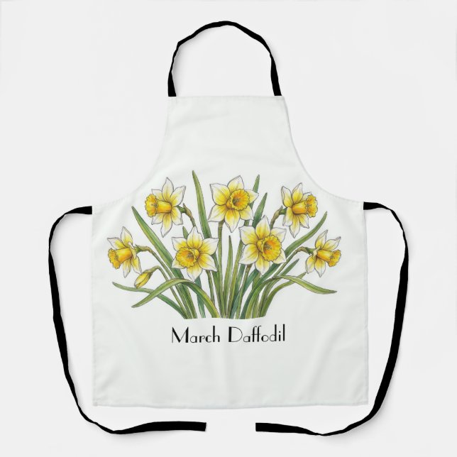 March Daffodil Flowers  Apron (Front)