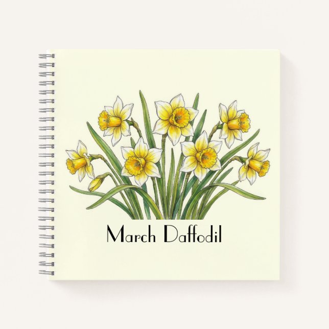 March Daffodil Flowers Notebook (Front)