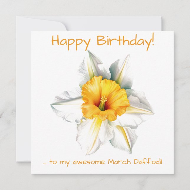 March Daffodil Holiday Card (Front)