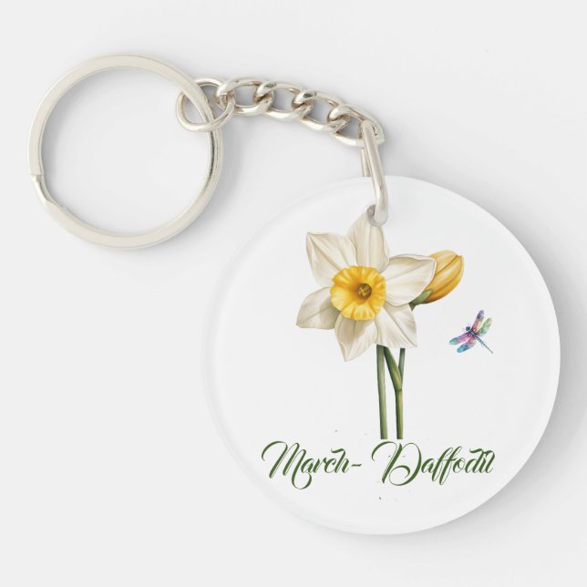 March-Daffodil Keychain (Front)