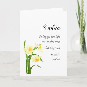 March Daffodil Personalized Birthday Card