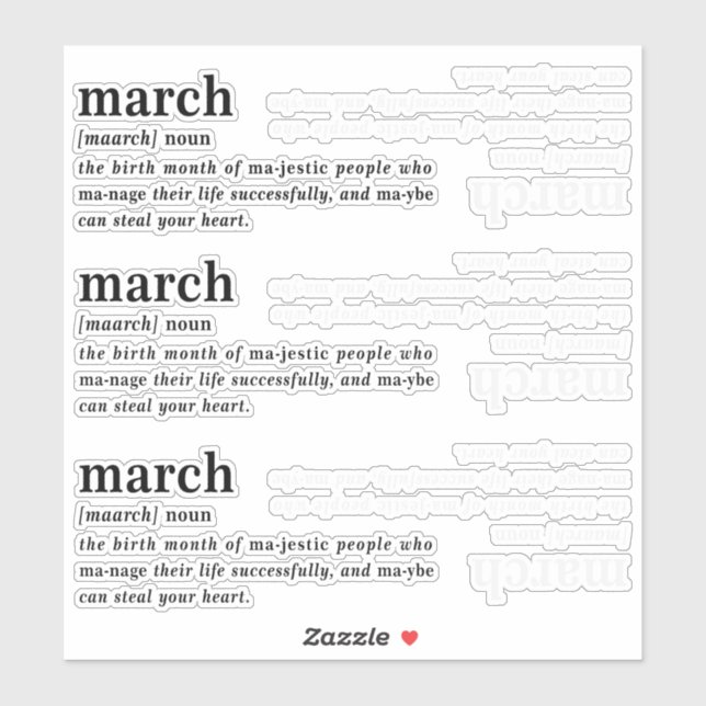 March Definition Birthday (Sheet)