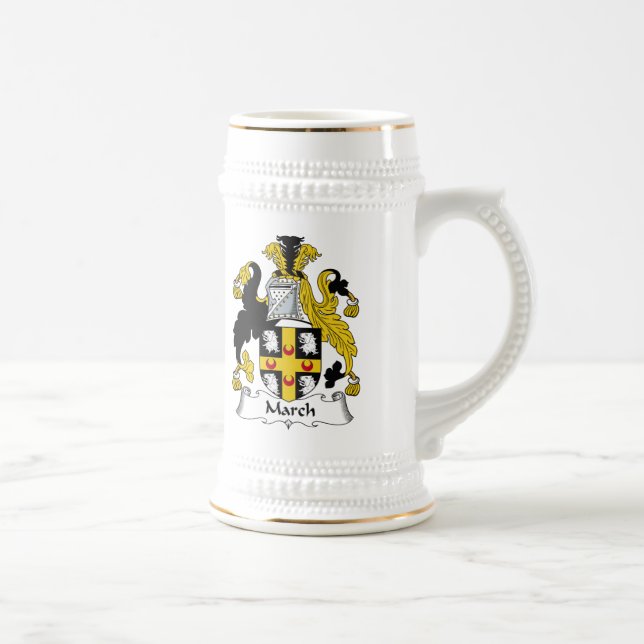 March Family Crest Beer Stein (Right)