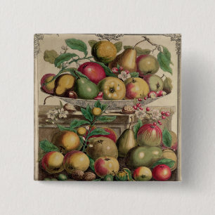 March, from 'Twelve Months of Fruits' 2 Inch Square Button