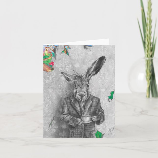 March Hare - Blank Notecard Greeting Card (Front)