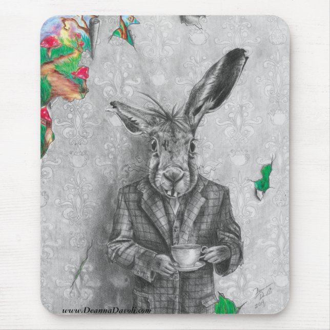 March Hare Mousepad Alice in Wonderland Mousepad (Front)
