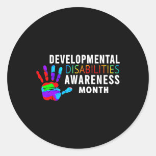 March Is National Developmental Disabilities Aware Classic Round Sticker