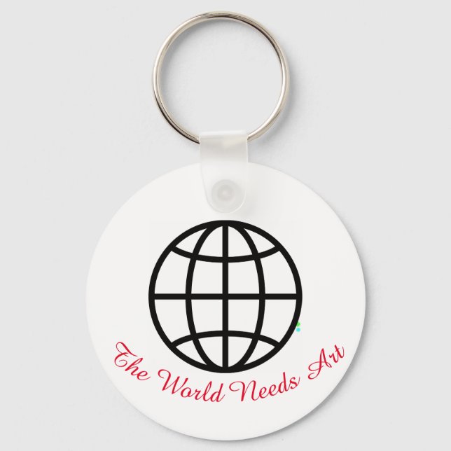 March is Youth Art Month, The World Needs Art Keychain (Front)
