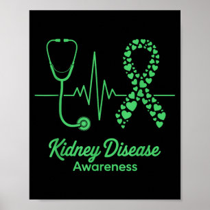 March national kidney disease awareness green poster