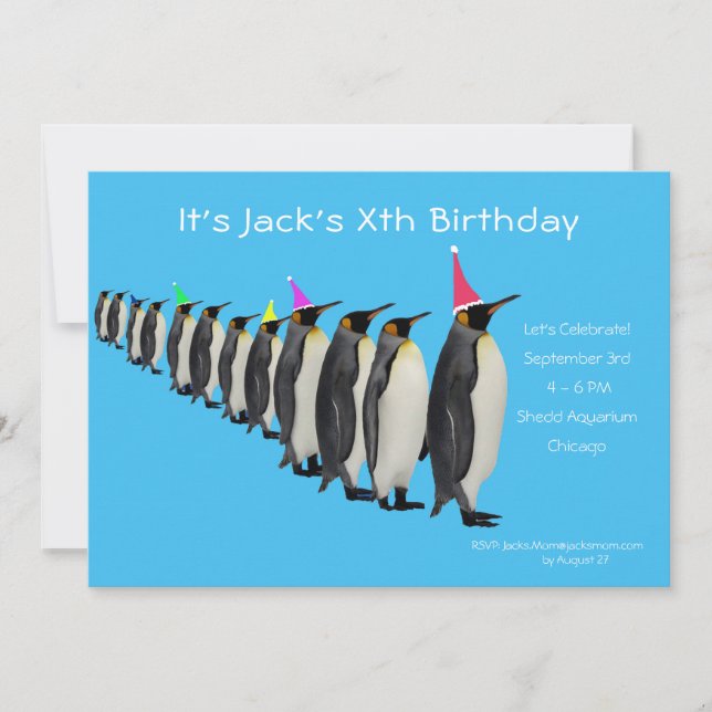 March of the Penguins Birthday Party Invitation (Front)