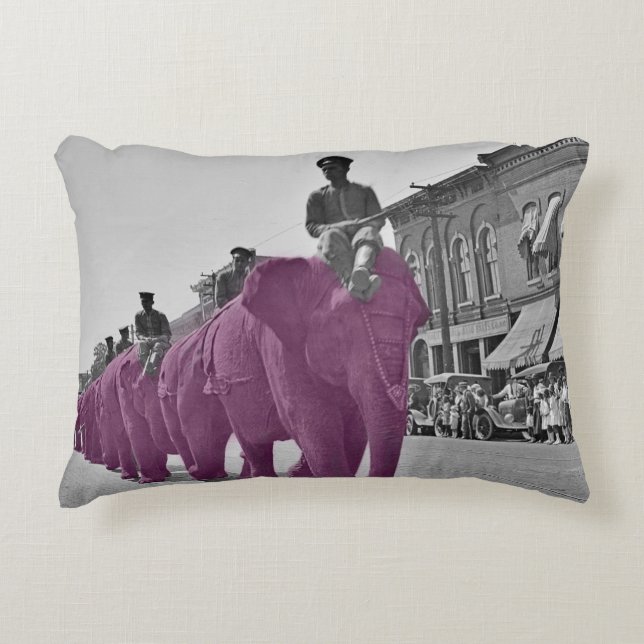 March of the Purple Elephant 1920's Circus Parade Accent Pillow (Front)