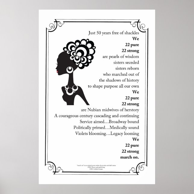 "March On" Poem Woman Poster (Front)