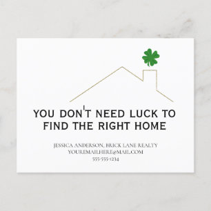 March Real Estate Marketing Shamrock  Postcard