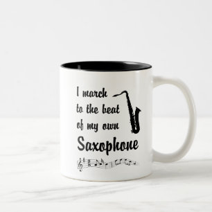 March to the Beat: Saxophone Two-Tone Coffee Mug