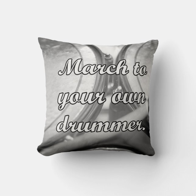 March to your own drummer tom background throw pillow (Front)