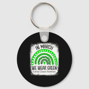 March We Wear Green Kidney Disease Awareness Ribbo Keychain