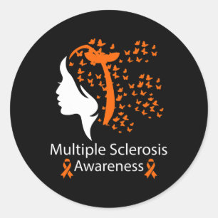 March We Wear Orange Multiple Sclerosis Awareness Classic Round Sticker