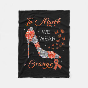 March We Wear Orange Multiple Sclerosis Awareness  Fleece Blanket