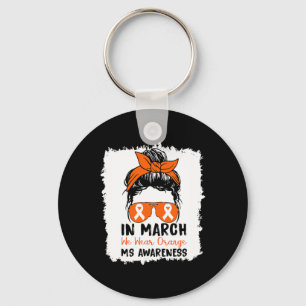 March We Wear Orange Multiple Sclerosis Cute Messy Keychain
