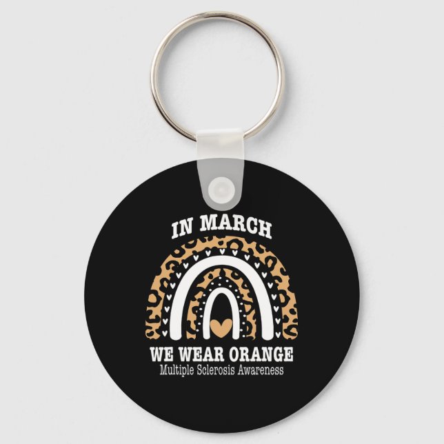 March We Wear Orange Ribbon Ms Warrior Multiple Sc Keychain (Front)