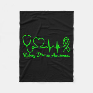 March wear green kidney disease awareness fleece blanket