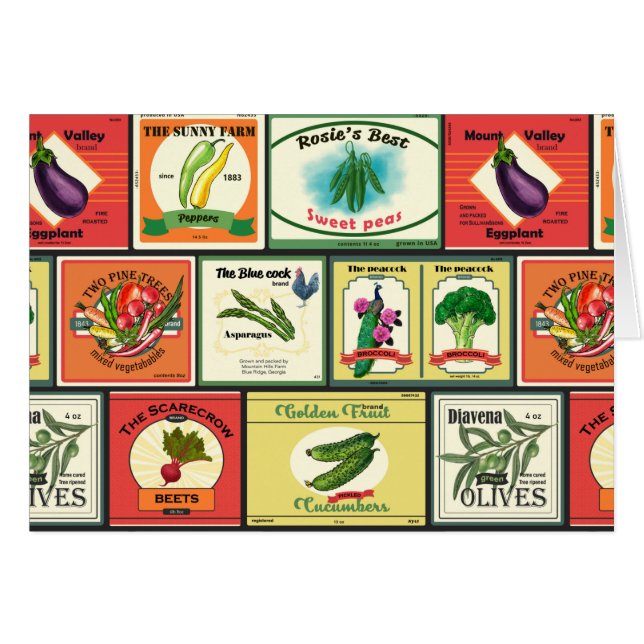 Marchandises en conserve vintages - étiquettes de  (Devant horizontal)
