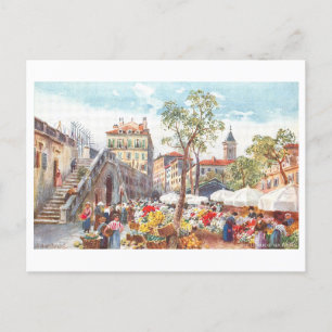Marché aux fleurs à Nice, France, Carte postale Vi