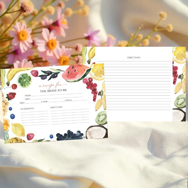 Marché | Cartes de recette Fête des mariées aquare (Créateur téléchargé)