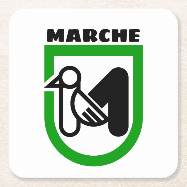 Marche coat of arms (Italy) Square Paper Coaster (Front)