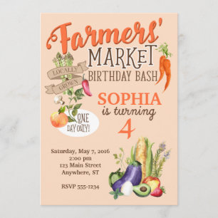 Marché des agriculteurs Invitation d'anniversaire