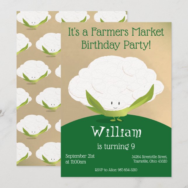 Marché des agriculteurs Invitation d'anniversaire (Devant / Derrière)